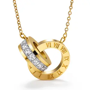 LV NECKLACE, 18K GOLD PLATED STEEL
