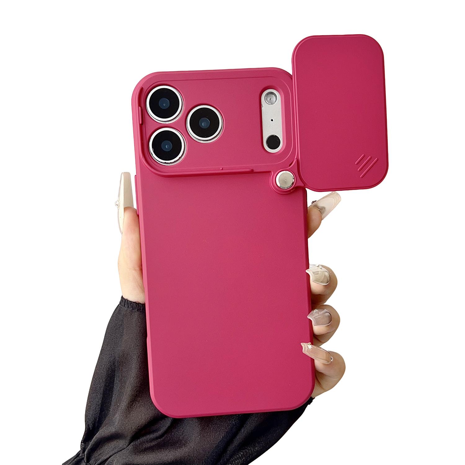 Solid Color Camera Lens Protector Case for iPhone 17 Pro Max 17 Air 16 15 14 13 Pro Max, Sliding Window Shockproof Bumper Cover Soft Silicone TPU Case