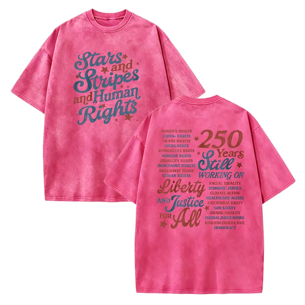 Stars and Stripes and Human Rights Shirt, 250 Years America Still Working On Social Justice Tee, Liberal 4th of July Gift