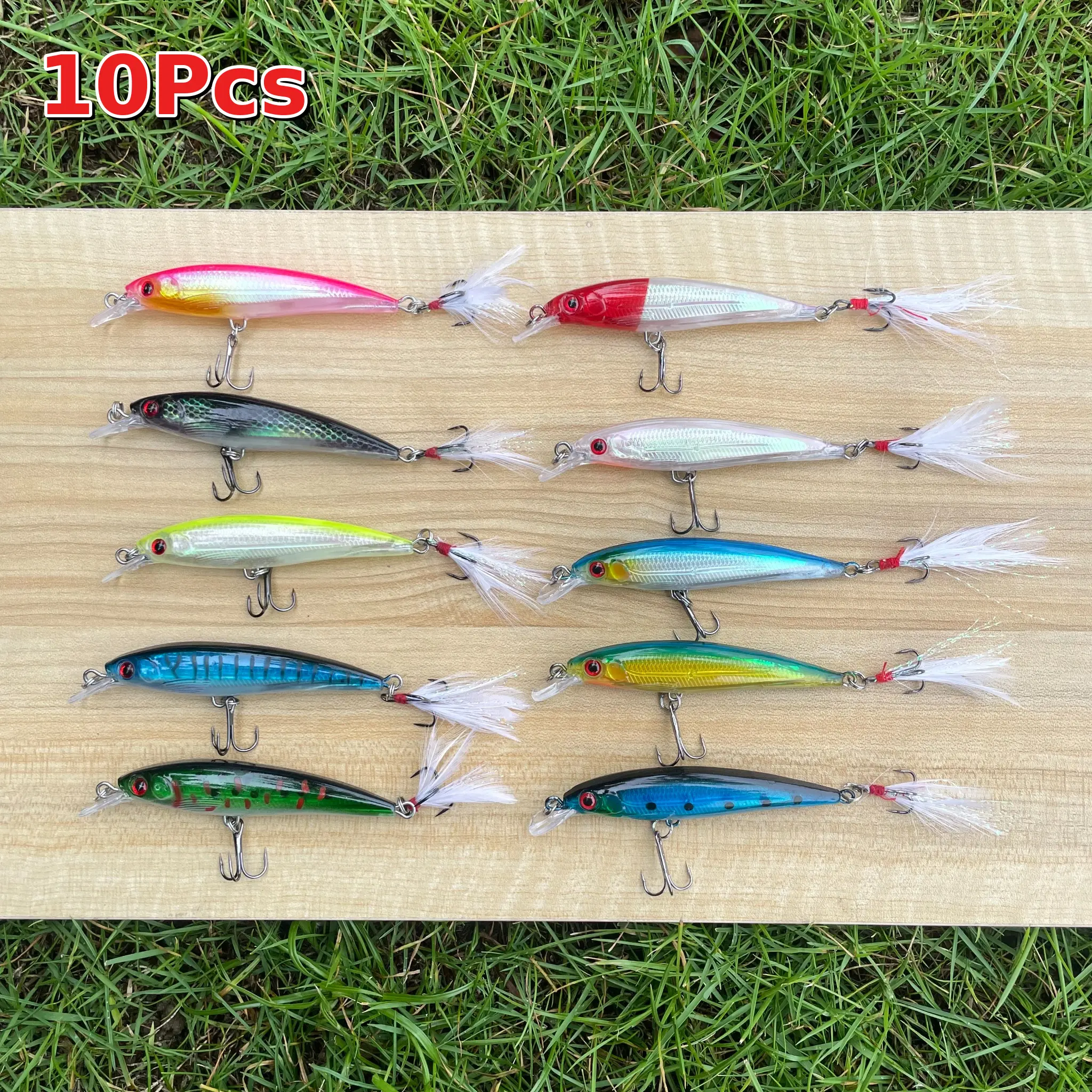Artificial Fishing Lure with Hook, 10pcs Simulation Fake Bait, Outdoor Fishing Accessories, Fishing Lures Kit, Fishing Lure Set