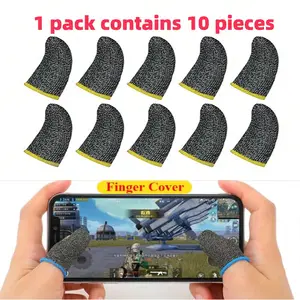 High Sensitivity Smartphone Gaming Finger Sleeves, Anti-Sweat Touchscreen Thumb Gloves, Silver Color Conductive Fiber, E-Sports Game Accessories, Electronic Sports, Mobile Games