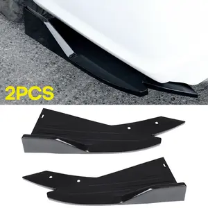 2PCS Universal Rear Bumper Diffuser, Anti-Scratch Rear Splitter Canard Protector 2PCS Universal Rear Bumper Diffuser, Anti-Scratch Rear Splitter Canard Protector