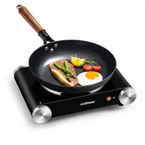 CUSIMAX Electric Hot Plate For Cooking 1500W Stainless Steel Single Burner With Temperature Control Great For RV/Home/Camping Hob Stove electric stove Portable hot plate Cast-Iron gestove Induction Countertop Range