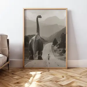 My Best Friend Dinosaur Wall Art For Kids Room Poster No Frame, Nursery Surreal Wall Decor Nursery Poster Vintage Dinosaur Print Photography Poster