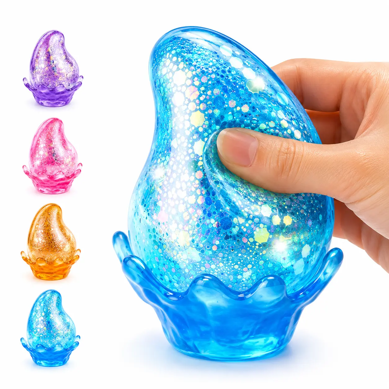 Drop Squishy Stress Balls, Raindrop Squishy Cube Squishies Anxiety Stress Relief Ice Squishy Malt Balls, Soft Sensory Calming Toys for Kids Teens, Party Favors & Classroom Prizes