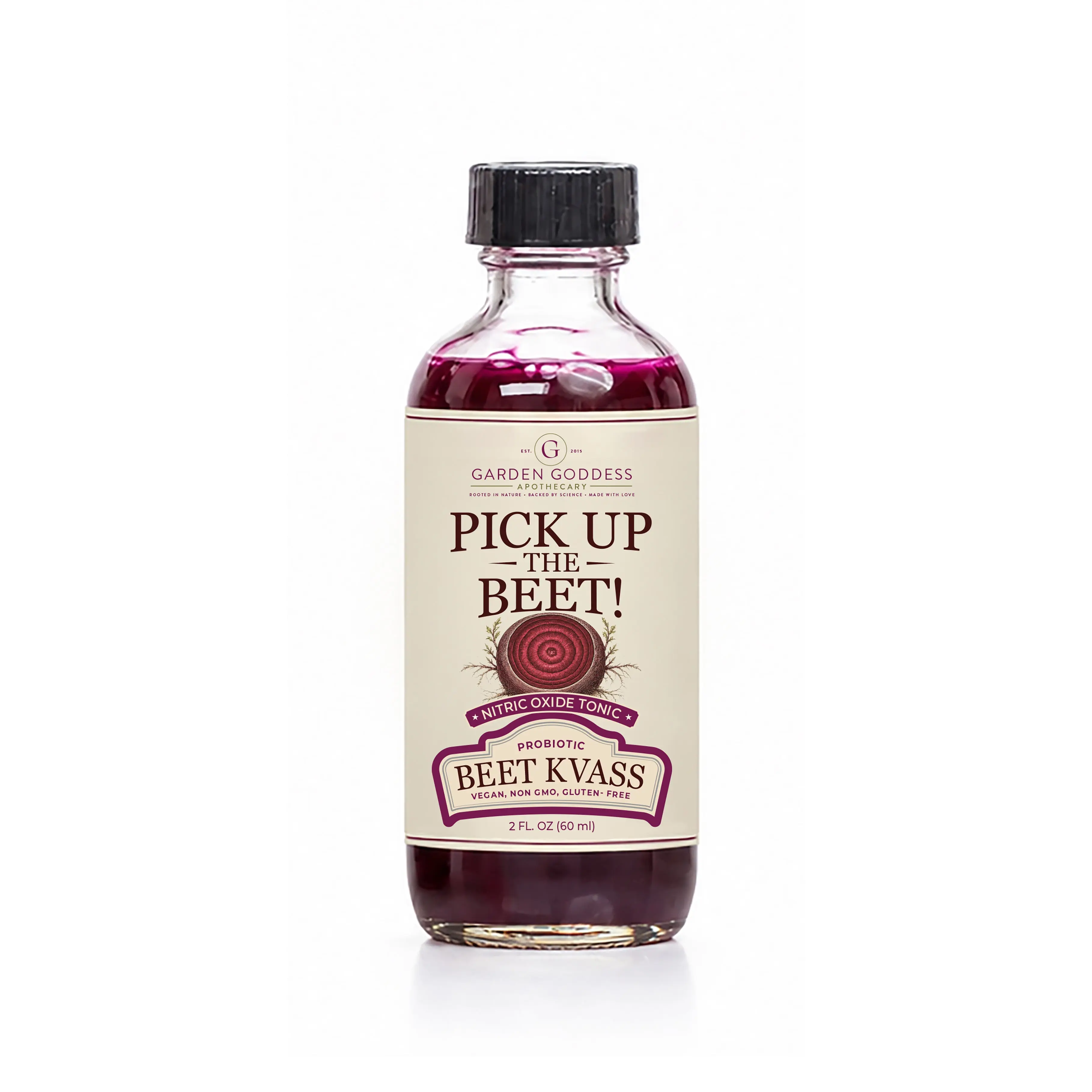 Organic Raw Beet Juice Kvass with Nutrients 2 oz -24 pack Bottles