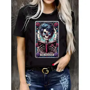 The Reader Tarot Card Shirt, Skeleton Reading Shirt, Unisex Tarot Card Shirt, Book Lover Gift, Bookish Gift, Tarot Lover Gift, Bookish Shirt