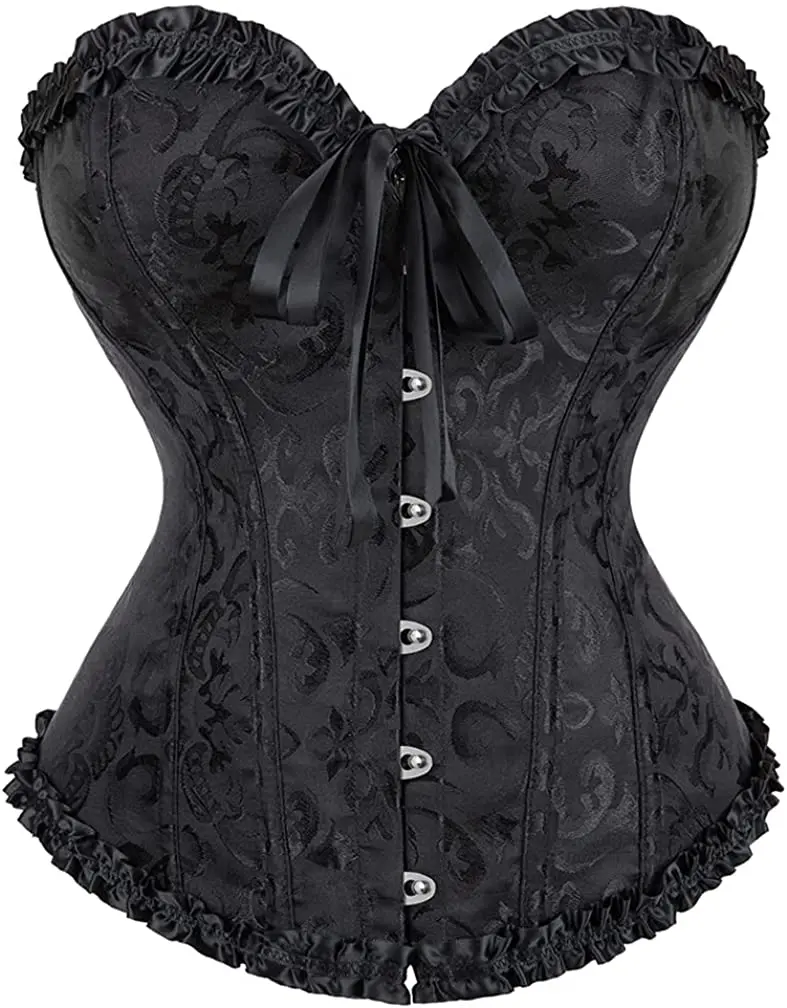 Corset Top Bustier for Women Renissance Flower Lingerie Sexy Lace up Burlesque Vintage Halloween Floral Victorian Plus Size Fairy Elegant Womenswear Cosplay Costume Outfits Black Blue Green White Pink Purple  Red Golden Fashion