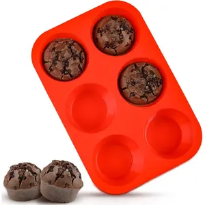 Muffin Pan, 3.5 Inch Large Muffin Pan 6 Cup   Cupcake Tin for Baking  Grade  Non Stick