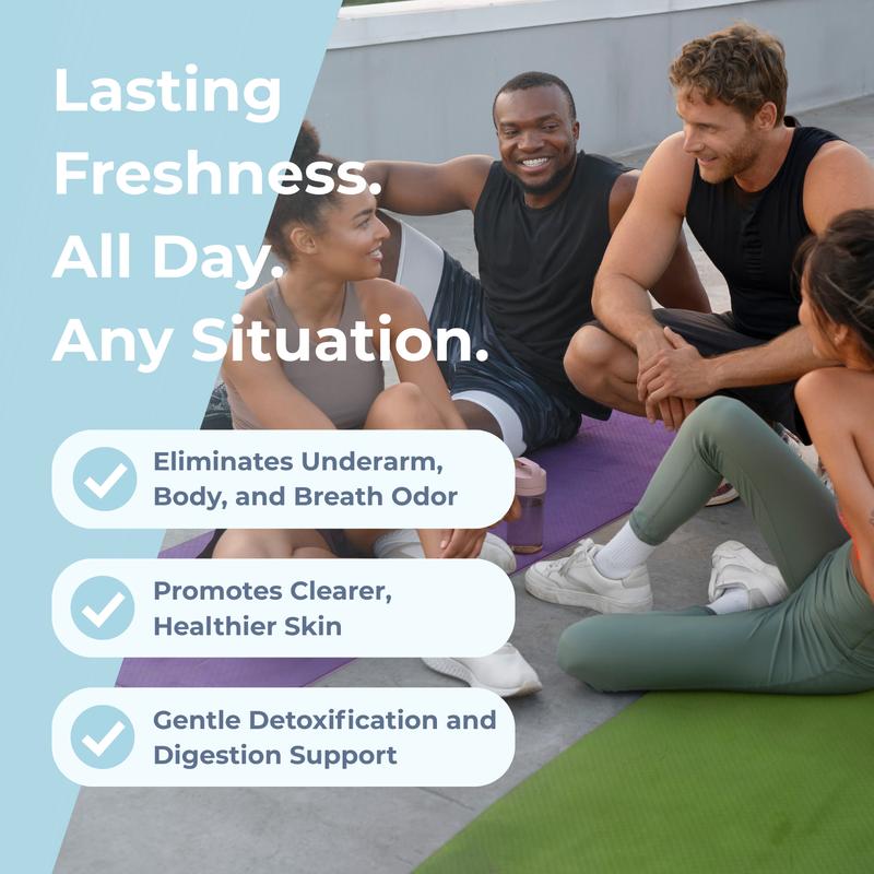 Earth & Ember | REFRESH The Complete Reset |Complete Body Deodorizer & Internal Cleanse Supplement with Chlorophyll Charcoal Parsley Peppermint Zinc & Vitamin C | Vegan Non-GMO Gluten-Free