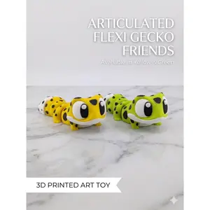 3.25 Inch Flexi Gecko Keychain Articulated Lizard Fidget Toy