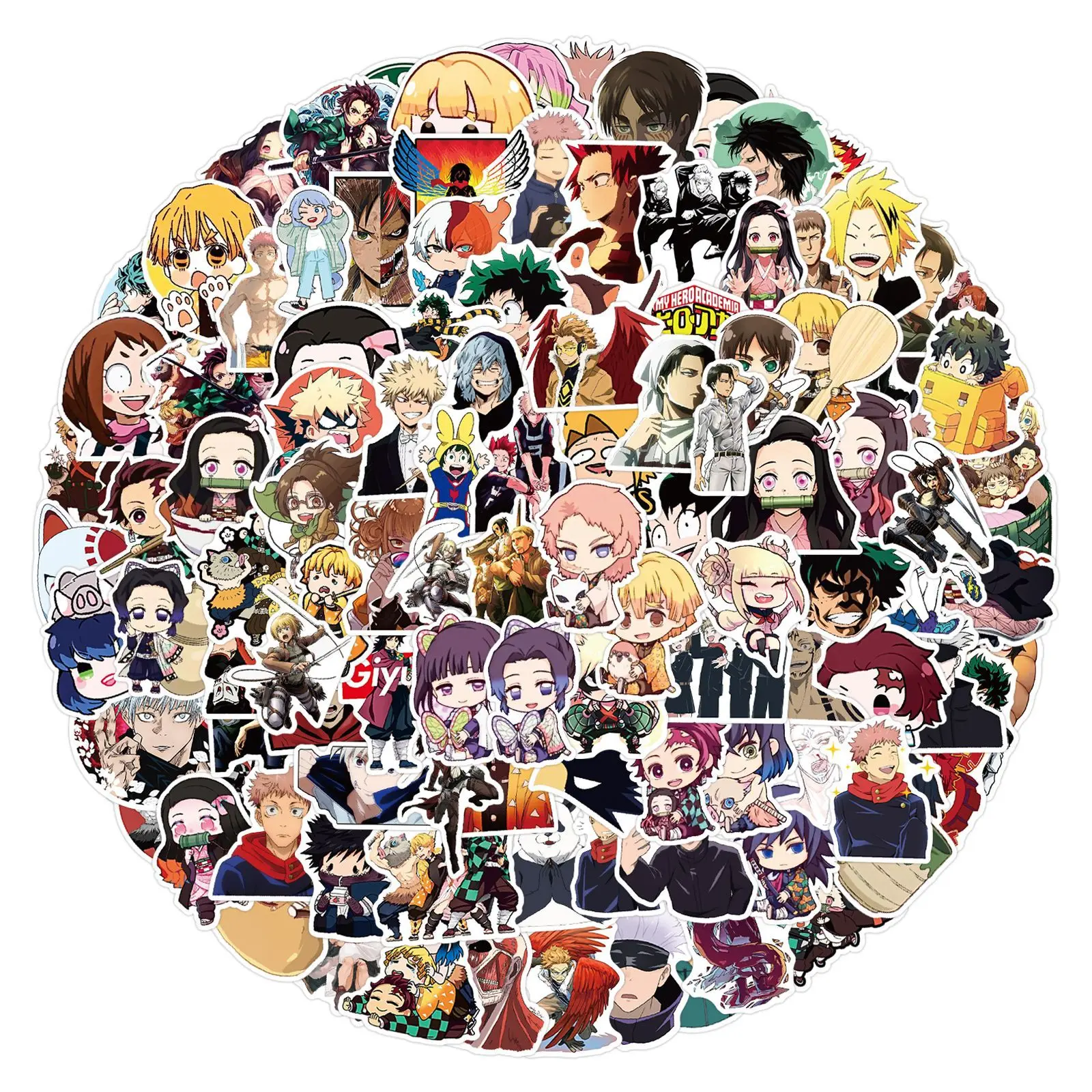 Unisex Mixed Anime Graffiti Sticker Packs - 50-200 Pieces, Multiple Series, Factory-Supplied DIY Stickers for Notebook, Luggage Decor, Wholesale for Anime Fans