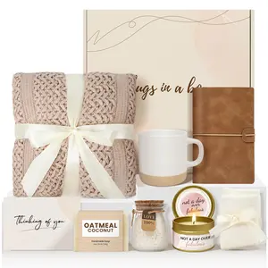 Luxurious Oatmeal Relaxation Gift Basket - Premium Sympathy & Support Care Package - Calming Spa Set for Friend, Coworker, Family in Tough Times,Spa Self-Care Kit for Healing & Comfort