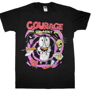 Courage 90s The Cowardly Dog Vintage T-Shirt 1 Side men  gifts