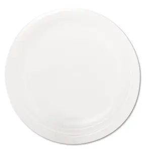 Classic Laminated Foam Dinnerware Plate, 9in dia, White, 125 per Pack
