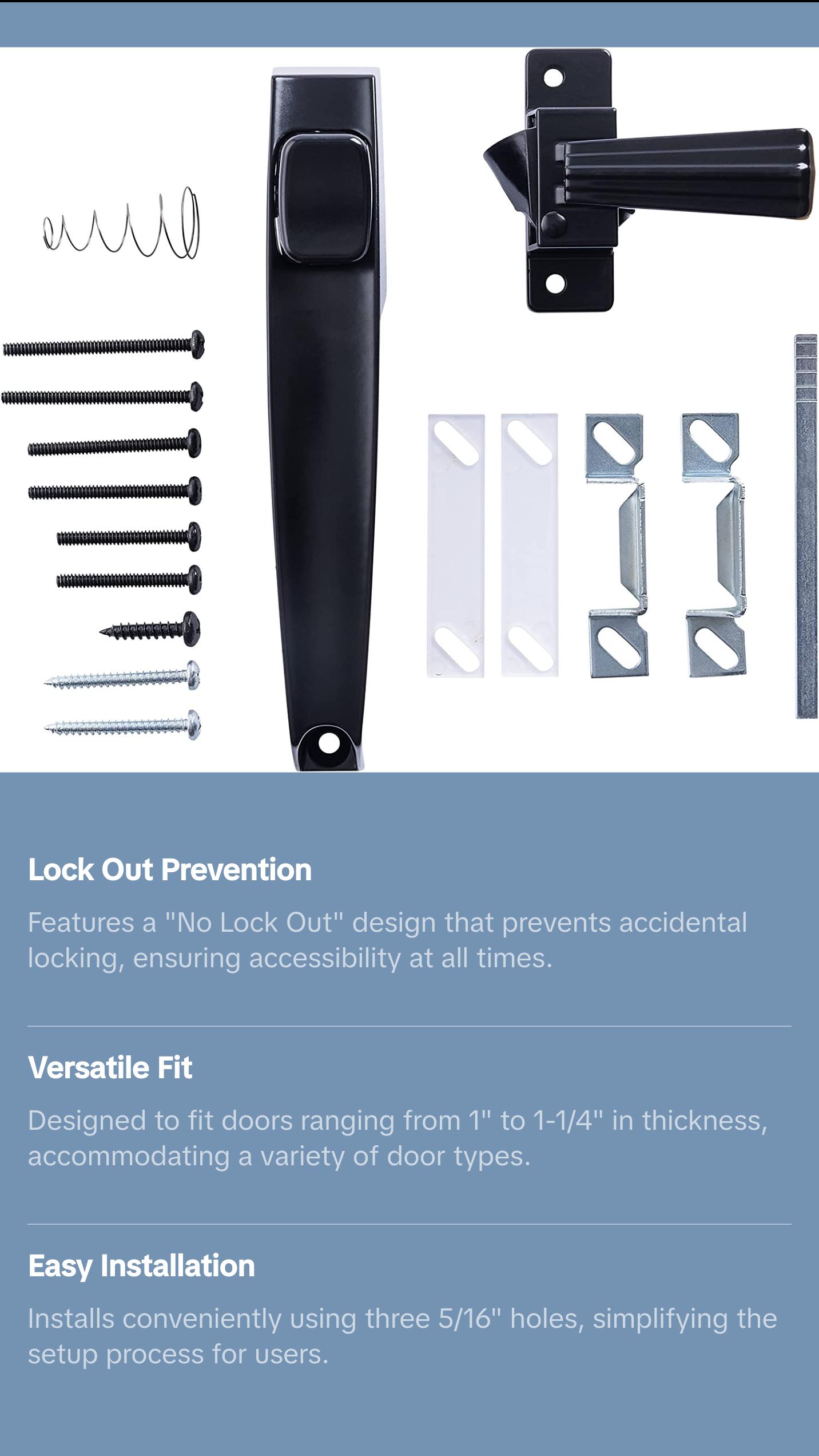 Mobile Home Black Push Button Storm Door Handle