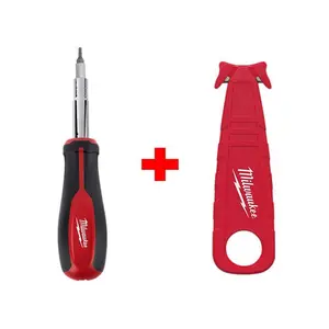 11-in-1 Multi-Tip Screwdriver with Square Drive Bites & Safety Box Cutter Original Design for Versatile Use