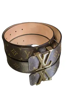 Pre-owned Louis Vuitton Initiales Monogram Canvas Leather and Suede Belt 80/32, MSRP: $540