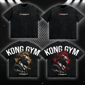[COLLECTION] KONG GYM Workout Oversized Washed T-Shirt Men - Men’s Workout Fitness Shirt, Gym Apparel, Workout Wear, Training Men's Top, Aesthetic Shirt, Discipline, Strength, Focus