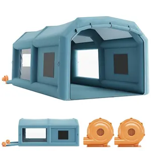 Gaomon 20x11.5x9ft Ample Space Inflatable Paint Booth, Portable Oxford Fabric Spray Tent with Portable Setup, 250W+550W High-Power Fans, PVC Windows, Air Filter System for Car Painting Workstation