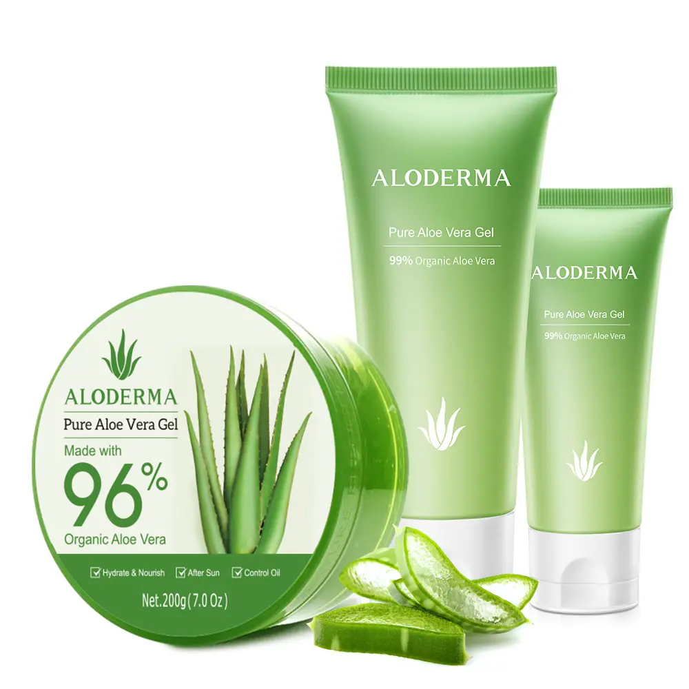 Hydrating Aloe Vera Gels Set - 3 Pieces - 200g Aloe Vera Gel, 114g Aloe Vera Gel & 45g Aloe Gel Travel Size