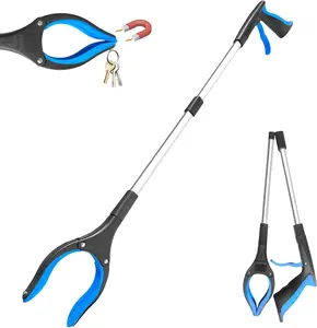 32" Grabber Reacher Tool, 1-Pack Foldable Reacher Grabber Pickup Tool with 360° Anti-Slip Rotating Jaw & Magnet, Mobility Aid Reaching Assist Tool for Trash Pick Up, Lightweight Grabber Tool