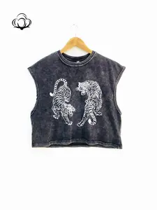 Women's Tiger Print Round Neck Tank Top, Street Fashion Casual Sleeveless Top for Daily Outdoor Wear, Ladies Clothes for Spring & Summer, Womenswear