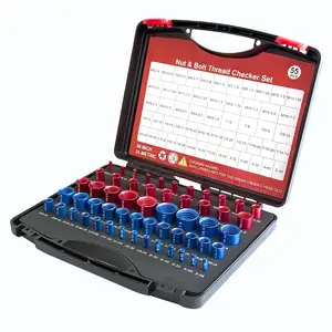 55 count Nut and Bolt Thread Checker, 30 SAE & 25 Metric Box Kit Thread Gauge with M11 Sizes, Bolt Size Finder,  Screw Size and Bolt Gauge Identifier Set
