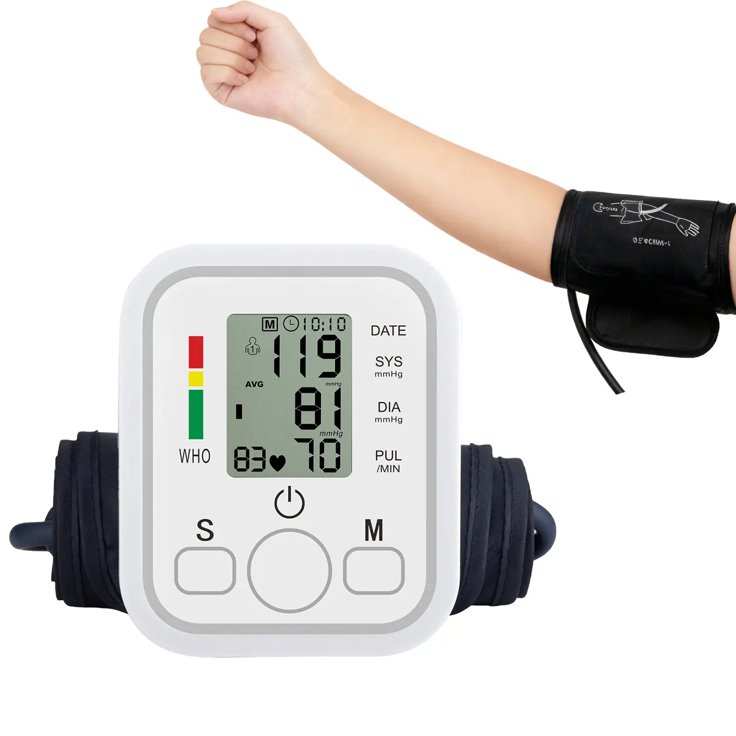 Arm Blood Pressure Monitor, Rechargeable Blood Pressure Monitor For Home Use, LED Display, Voice Broadcast, Arm Blood Measuring Instrument, Touch Screen Wide Range Blood Pressure Cuff, 99x2 Reading Memory