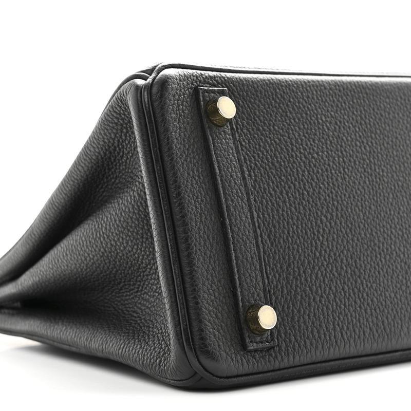 Pre-owned HERMÈS Leather Travel Bags Togo Birkin 25 Black