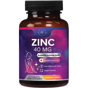 Zinc Supplements for Women and Men - 40mg Supplement for Immune Support, Skin Health Support, & Antioxidant Supplement for Adults, High Potency Zinc Gluconate 40 mg, Non-GMO - Tablets Healthcare Vitamin