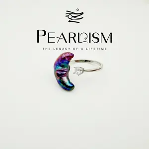 PEARLISM Dainty Everyday Moon Baroque Pearl Ring | Silver CZ Hypoallergenic-AFBR002【Shop】