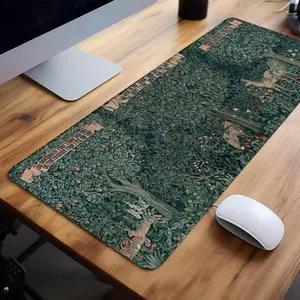 Forest Pattern Mouse Pad, 1 Count Rectangle Gaming Mouse Pad, Office Desk Accessories, Non-Slip Rubber Base Stitched Edge Desk Pad