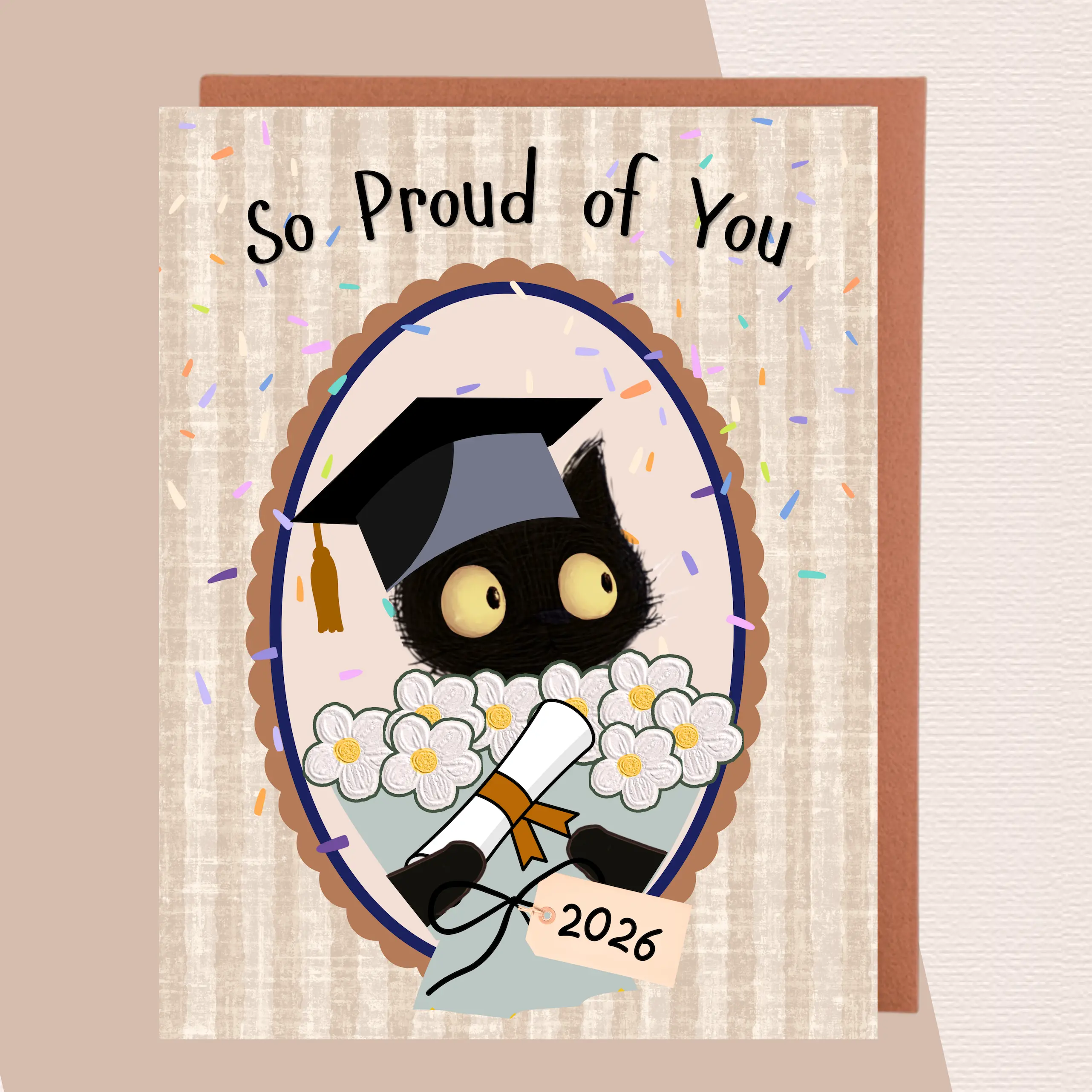 2026 Diploma Cat Graduation Card Cute Black Cat Graduation Card 2026 College Graduation Greeting Cat Lover Graduation Gift A2 Blank
