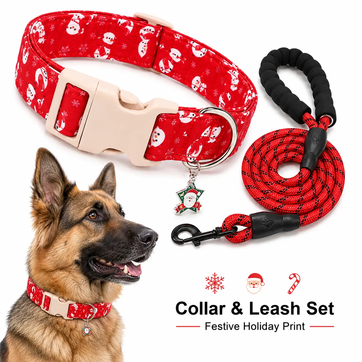 Dog Collar for Medium and Large Dogs, High-Strength Nylon Training Collar with Metal Buckles, Suitable for German Shepherds and Labradors