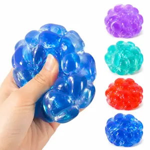 Shipping free Crunchy Grape Stress Relief Ball, Soft Rui Rui Squishy Squeeze Fidget Toy, Popular Squishies Portable Sand Squishy Sensory Relax Toy for All Ages