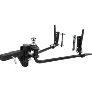 Weight Distribution Hitch Kit For Trailers, 1,500 Lbs Capacity, Sway Control Included, Heavy Duty 2-In Solid Steel Shank, 2-5/16-In Alloy Steel Ball, Powder-Coated Load Leveling System, Black Finish, Easy Installation