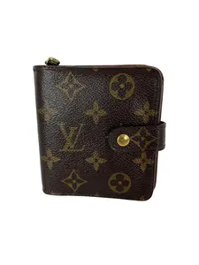 Pre-owned Louis Vuitton canvas Small Leather Goods Monogram Compact Zip Bifold Vintage Wallet