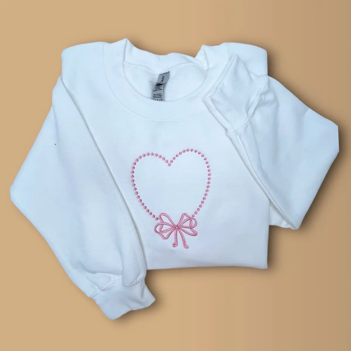 Delightful Pink Bow & Heart Coquette Sweater.