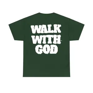 Christian Walk With God T-shirt, Casual Cotton, Trendy Shirt For Men, Casual Shortsleeve Streetwear, Menswear Top
