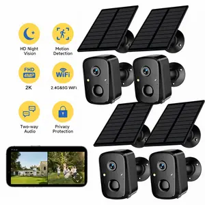 Solar Security Cameras Wireless Outdoor 4MP 2.4G & 5G WiFi PIR/AI Motion Detection Waterproof Color Night Vision 2-Way Audio Cloud/SD Storage