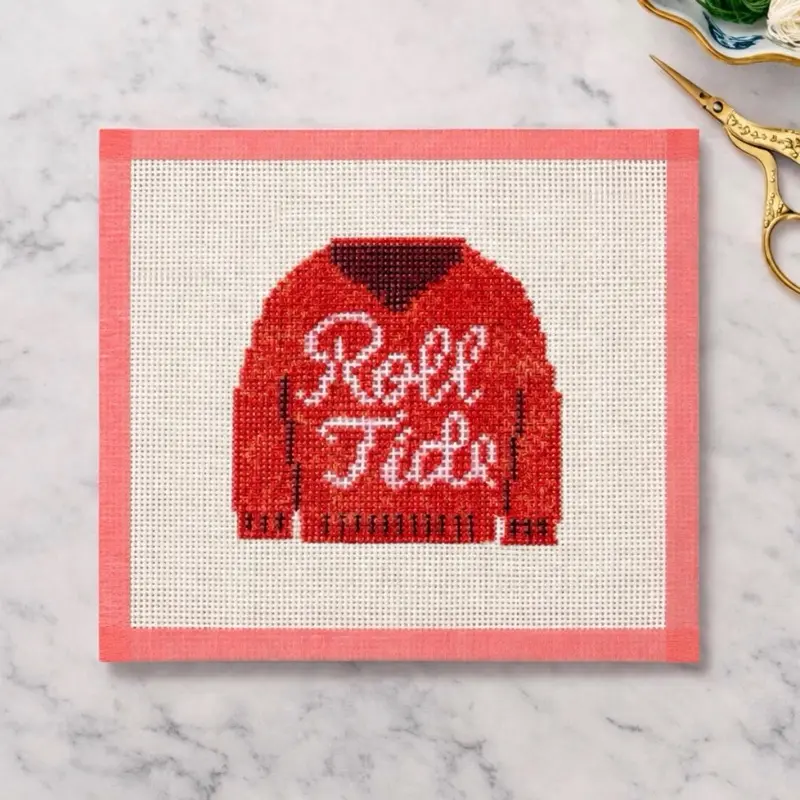 Roll Tide Needlepoint Canvas on 18 Mesh