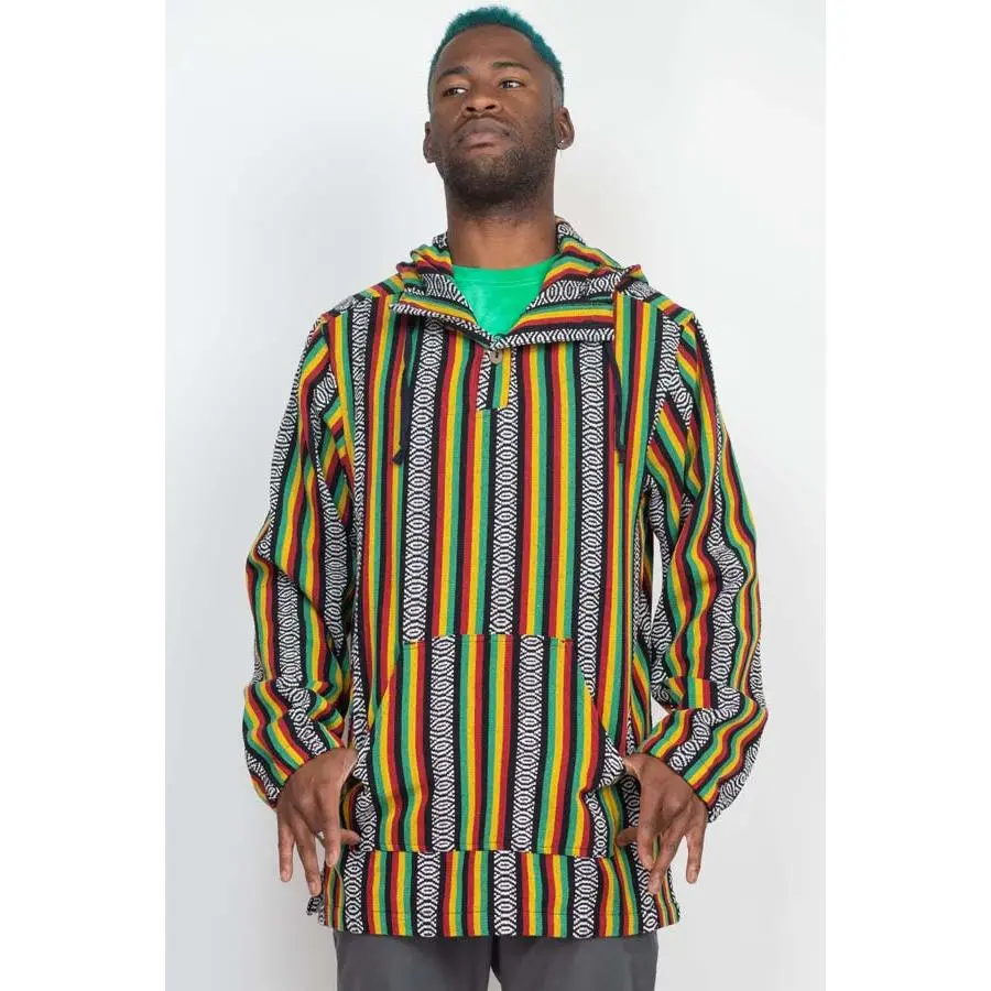 Rasta Baja Button Hoodie