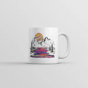 Rainbow River Mug Cool Nature Graphic Coffee Cup - 11oz Funny Coffee Mugs Ceramic Printed Drinkware Cup