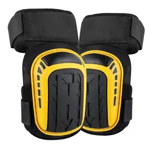 Knee Pads For Work, Extended Heavy Duty Construction Knee Pads With 2 Extension Straps, Foam Gel Cushion, Anti-Slip, All Purpose For Gardening, Flooring, Roofing, Cleaning, And More, For Men And Women, Yellow And Black
