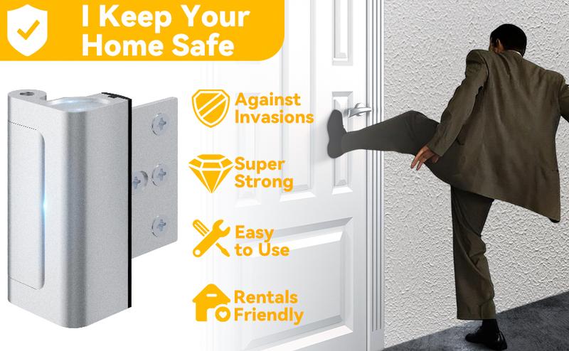 2 Pack Home Security Door Lock Withstand 800 lbs for Inward Swinging Door,Reinforcement Lock with 8 Screws to Prevent Unauthorized Entry door lock #Outdoorfun 2 Pack Home Security Door Lock Withstand 800 lbs for Inward Swinging Door,Reinforcement Lock with 8 Screws to Prevent Unauthorized Entry door lock #Outdoorfun