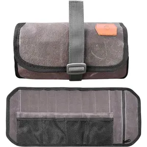 Pioneer Mini Tool Roll Bag for Men, Multitool Pouch Waxed Canvas Mini Tool Roll Bag for EDC Gear Tools   Kits, EDC Organizer Pouch, Tool Organizer