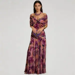 Women's Elegant Off-Shoulder/One-Shoulder Maxi Dress with Puff Sleeve Hem - Vibrant Red/Deep Burgundy Mesh Party Dress, Machine Washable Resort Wear for Beach Weddings, Prom & Evening Events - Spring Summer Fall Outfits, Long Formal Dresses