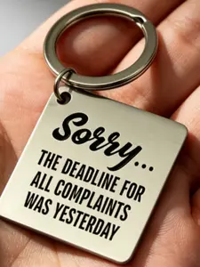 Stainless Steel Keychain, Perfect Gift for Colleagues, Birthday, Fun Present, Exclusive Accessory for Office Workers, Unique Key Holder