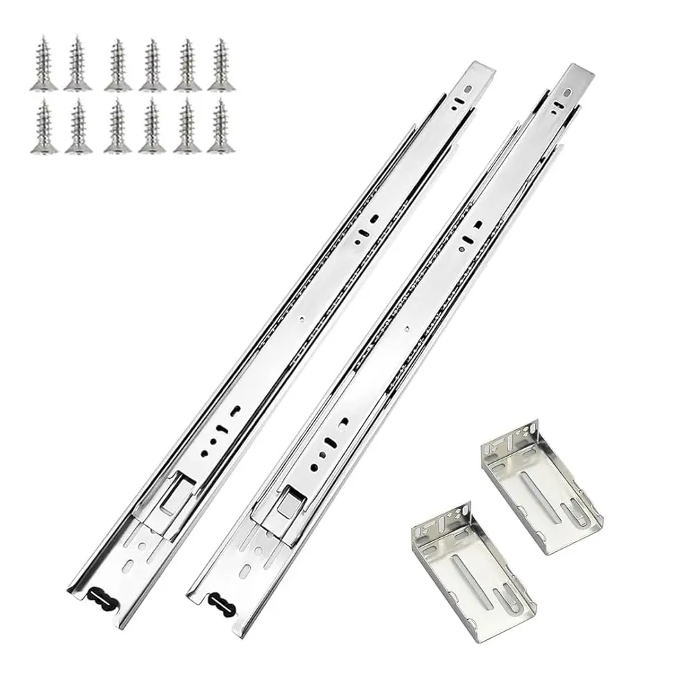 COLLINETS Heavy-Duty Cold Rolled Steel Ball Bearing Slides with Heavy-Duty Construction, 22 in Side-Mount, Full Extension, Overtravel-Enabled, Smooth Operation, 100 Lbs Capacity, Pre-Drilled Holes for Tool Chests, Kitchen Cabinets